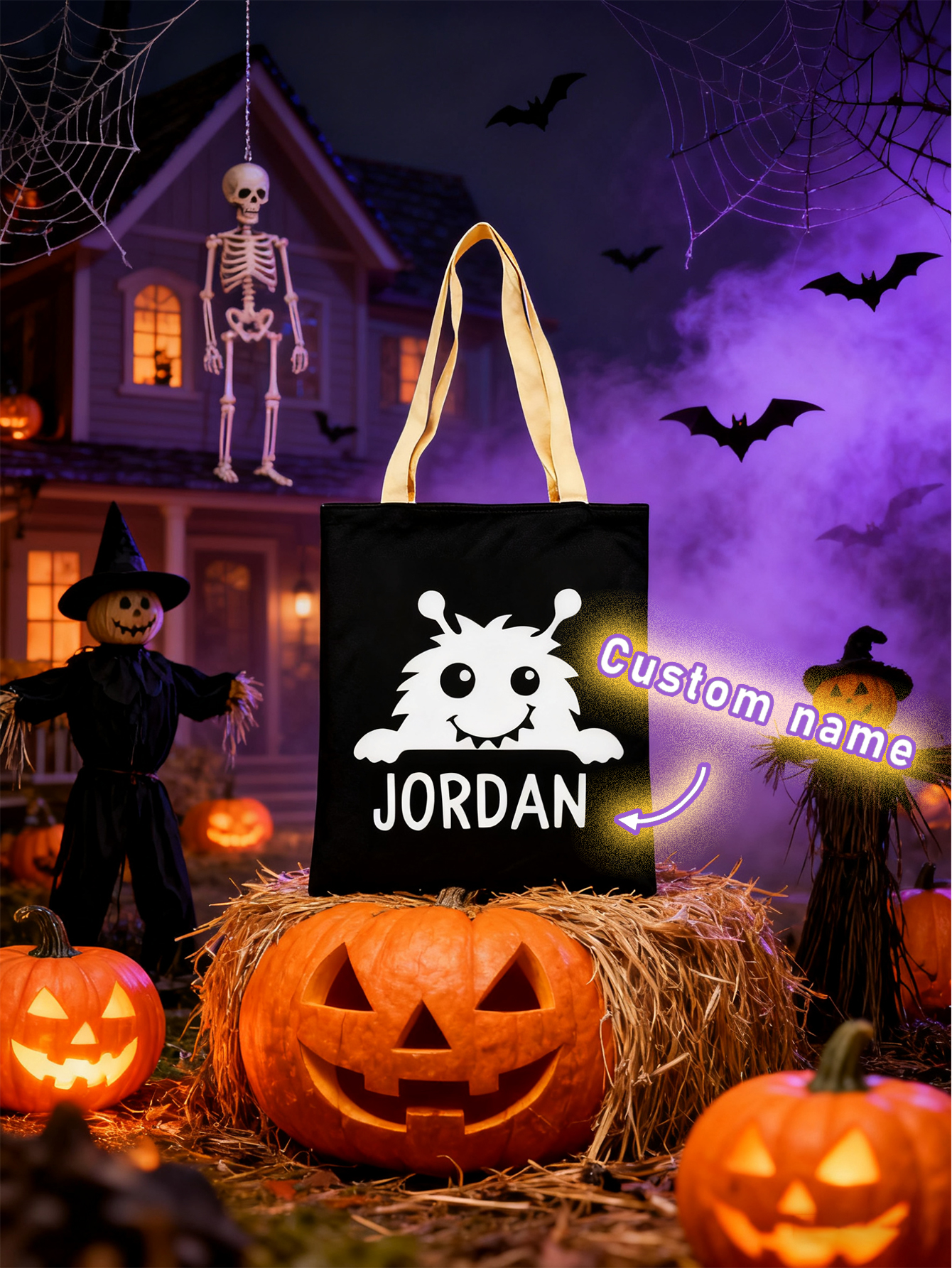 Monster-Themed Personalized Halloween Candy Bags